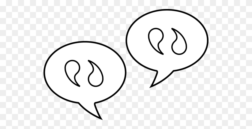550x370 Speech Bubbles With Quotations - Communication Clipart Free