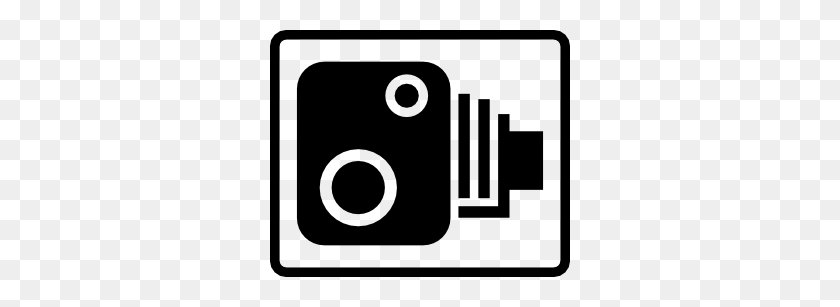 300x247 Speed Camera Sign Png, Clip Art For Web - Camera Black And White Clipart