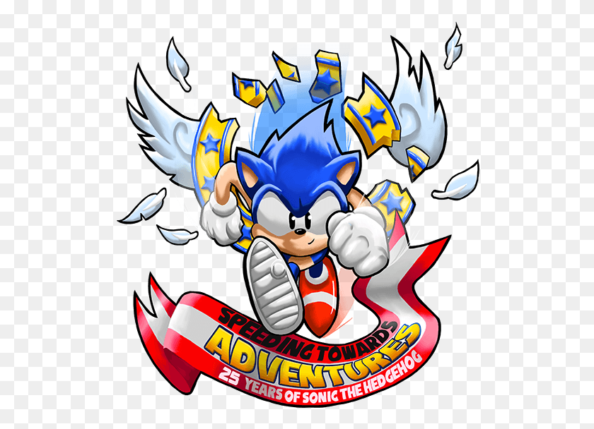 516x548 Acelerar Hacia Aventuras Años De Sonic The Hedgehog Oc Remix - Sonic The Hedgehog Logotipo Png