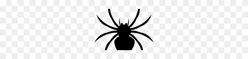 200x140 Spider Clipart Black And White Black And White Spider In A Web - Free Spider Web Clipart