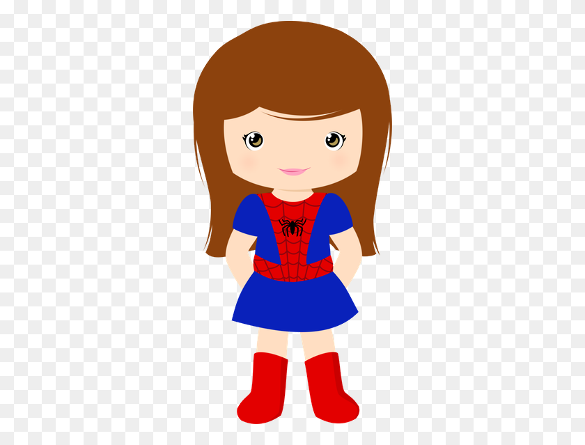 286x579 Spider Girl Minus Clip Art Mais Super Hero Dibujos - Super Power Clipart