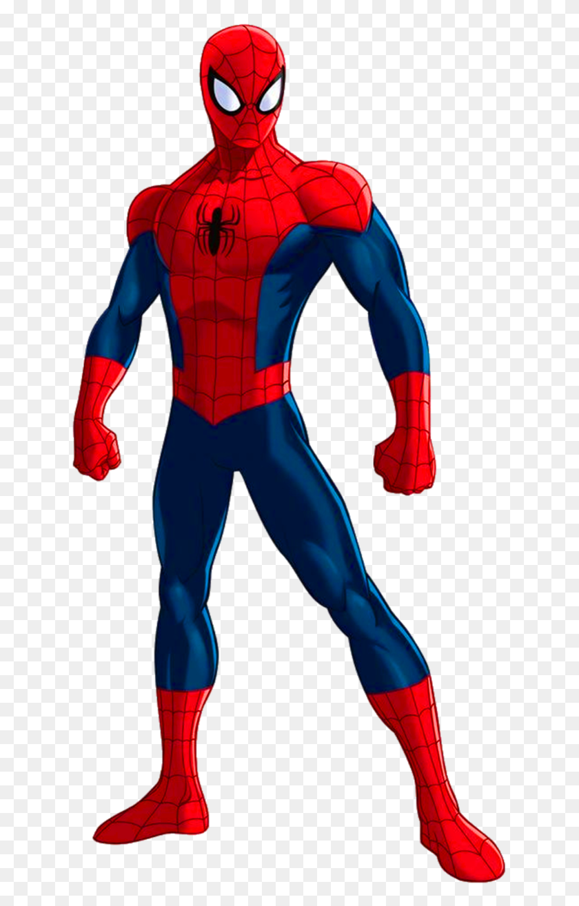 637x1255 Spider Man Clip Art All Body Png - Muscle Man Clipart