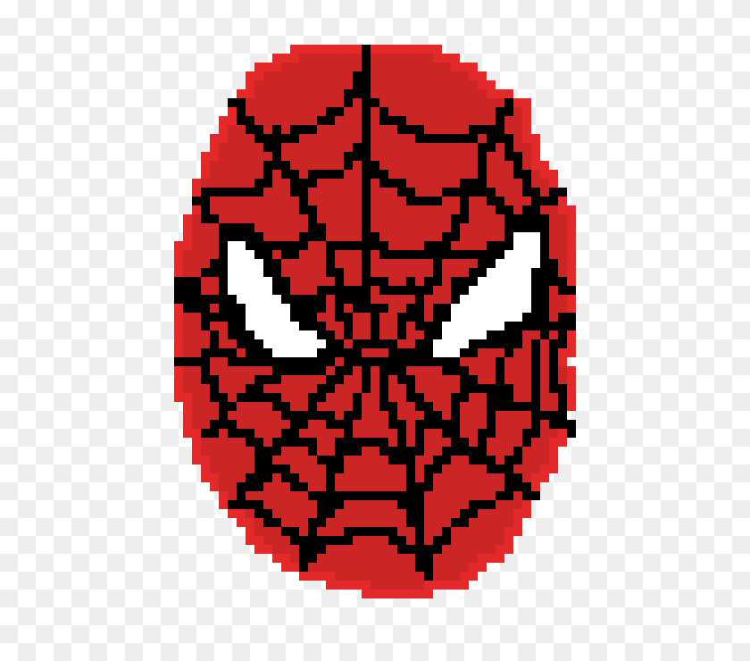 570x680 Spider Man Face Pixel Art Maker - Spiderman Face PNG
