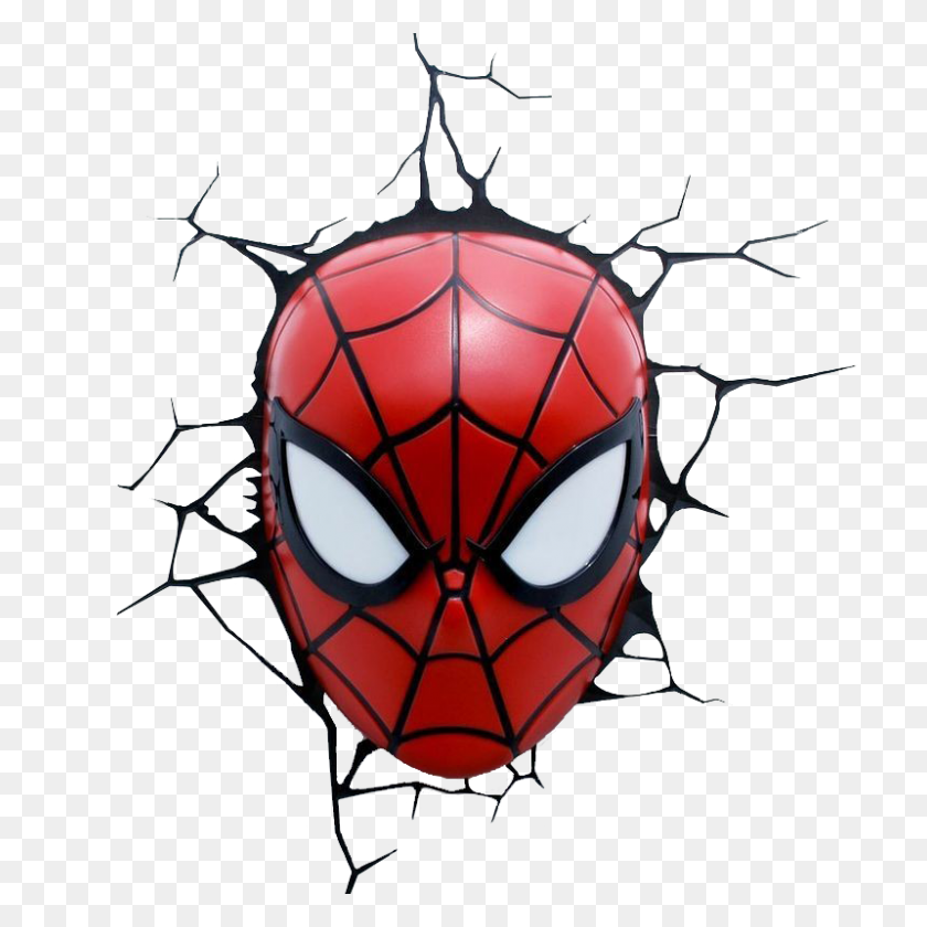 800x800 Spider Man Head, Wall Light Sticky Digital - Máscara De Spiderman Png