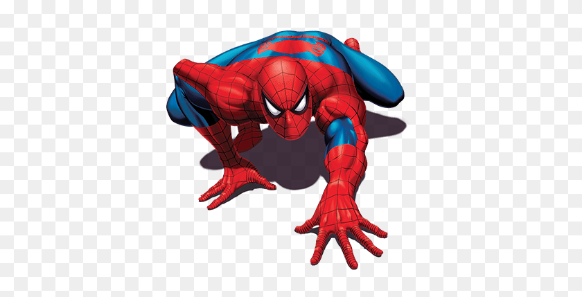 374x369 Spider Man Videos Spider Man Cartoon Marvel Hq - Spiderman Face PNG