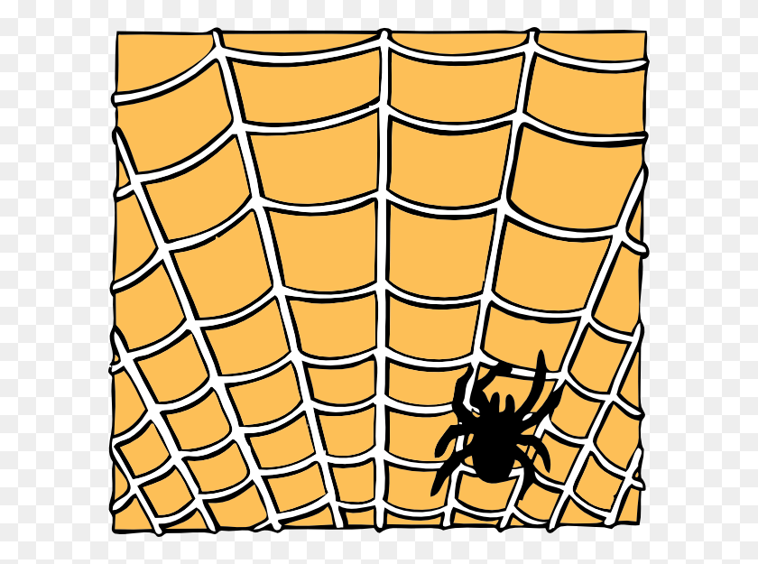 600x565 Spider On A Spider Web Clip Art Free Vector - Mesh Clipart