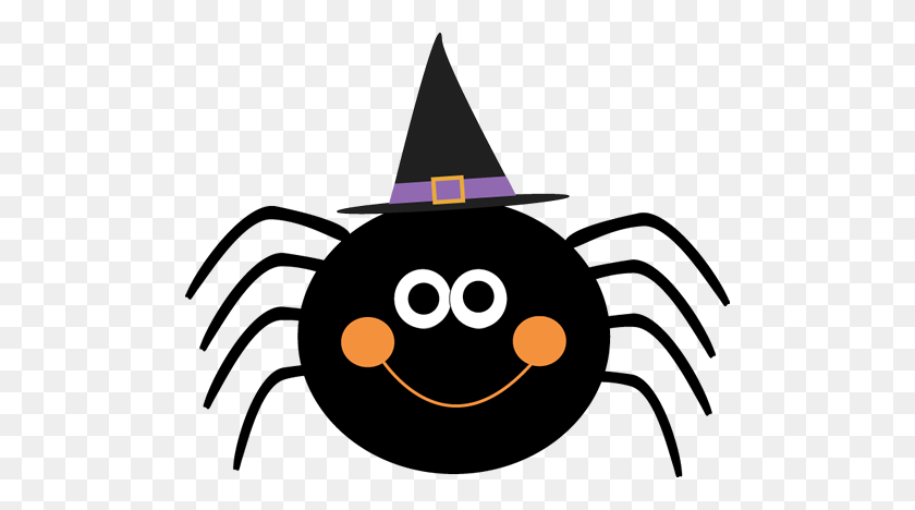 500x408 Spider Wearing Witches Hat All Scrapbook Clipart, Copics - Scary Halloween Clipart