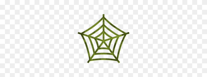 256x256 Spider Web Clipart Green - Halloween Spider Web Clipart