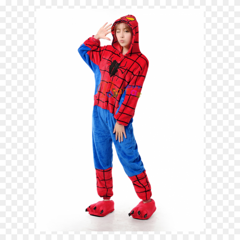 1200x1200 Spiderman Costume Onesies Hoodie Kigurumi Pajamas Party Wear - Pajamas PNG