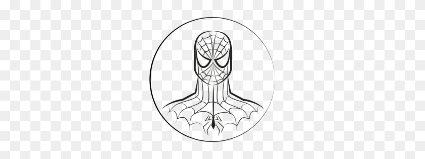 256x256 Spiderman, Superhéroe, Avatar, Marvel Hero Icon - Super Hero Clipart En Blanco Y Negro