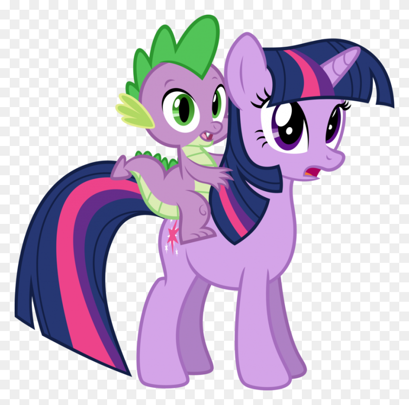 898x889 Spike And Twilight - Pony Rides Clipart