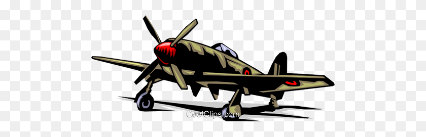 480x211 Spitfire Royalty Free Vector Clip Art Illustration - Air Force Clipart Free