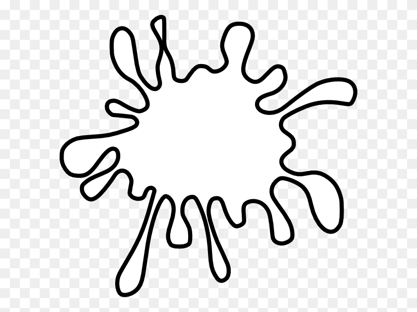 600x568 Splat Outline Clip Art - Cheese Black And White Clipart