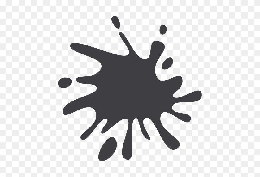 512x512 Splatter Droplet Paint Splash Silhouette - Paint Splash PNG