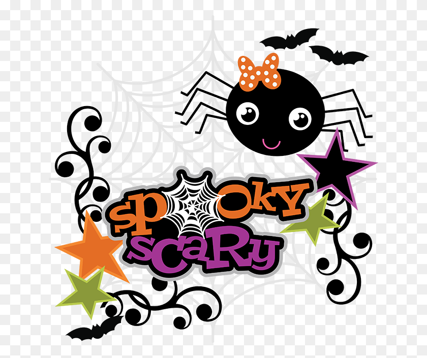 648x645 Spoky Scary Scrapbook Colección Halloween - Halloween Spider Web Clipart