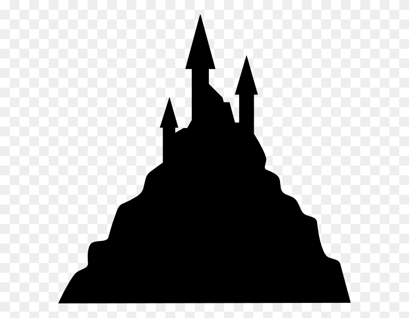 600x593 Spooky Castle Silhouette Clip Art - Monastery Clipart