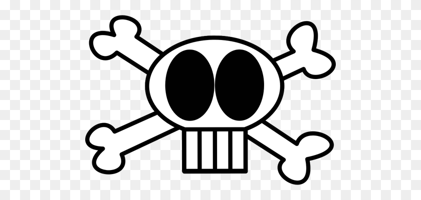 500x340 Spooky Skull And Cross Bones Vector Clipart - Skull Crossbones Clipart