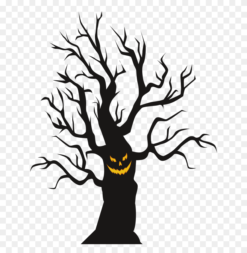 654x800 Spooky Tree Clip Art - Creepy Tree Clipart