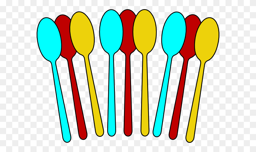 600x439 Spoon Clip Art Free, Spoon Clipart Black And White - Wooden Spoon Clipart Black And White