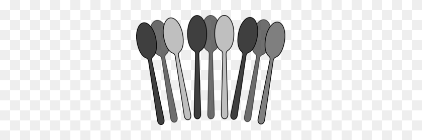 297x219 Spoon Clipart Gray - Plate And Utensils Clipart