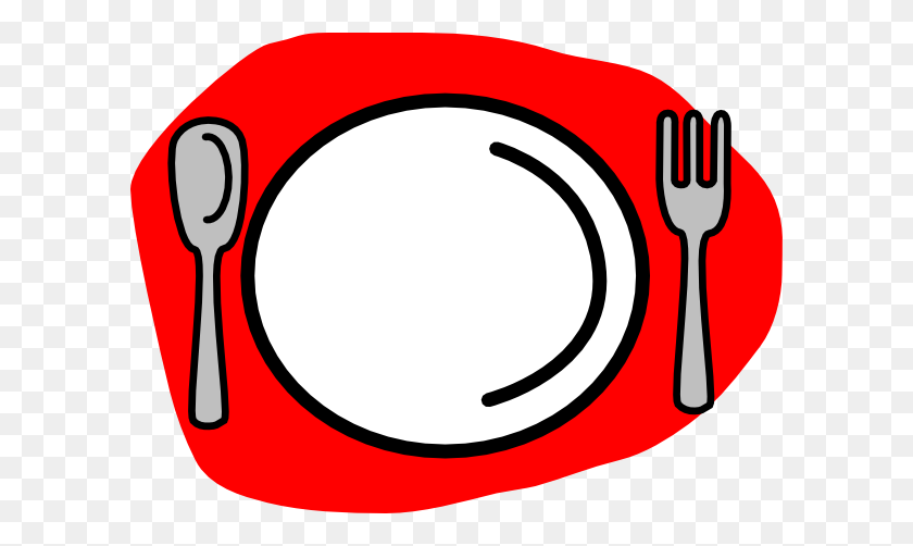 600x442 Spoon Plate Fork Clip Art - Plate And Fork Clipart