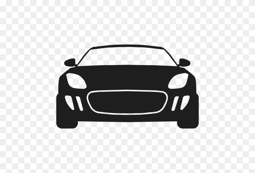 512x512 Sport Car Front View Silhouette - Luxury Car PNG