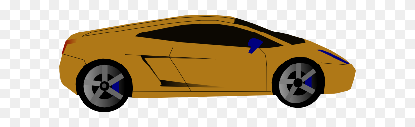 600x198 Sports Car Gold And Blue Clip Art - Sports Car Clipart