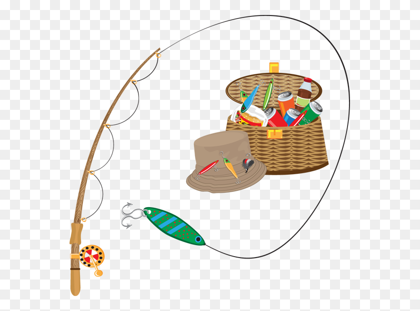 561x563 Sports Clip Art Fishing Gear Fishing Gear And Accessories - Cheer Mom Clipart