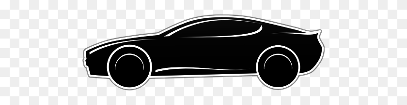 500x158 Спорткаров В Черно-Белый Векторный Клипарт - Гоночный Автомобиль Clipart Черный И Белый