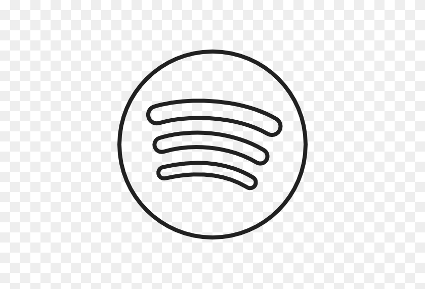512x512 Spotify Icon Free Of Social Media Logos Ii Linear Black - Logo Spotify PNG