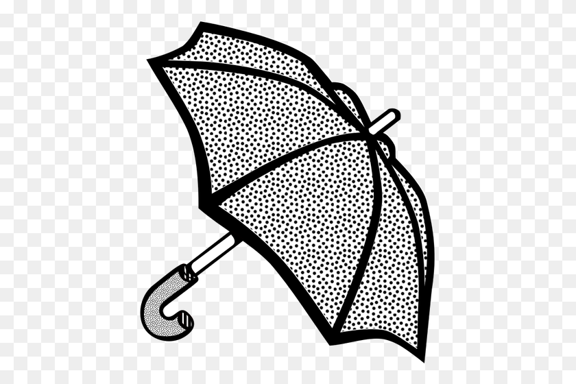 431x500 Пятнистый Зонтик Линии Искусства Векторное Изображение - Зонтик Черно-Белый Клипарт