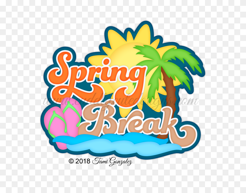 600x600 Spring Break Title - Spring Break Clip Art