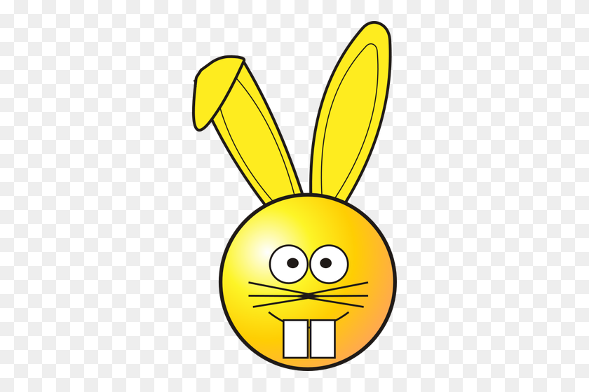 296x500 Spring Bunny With Yellow Ears Vector Clip Art - Rabbit Ears Clipart