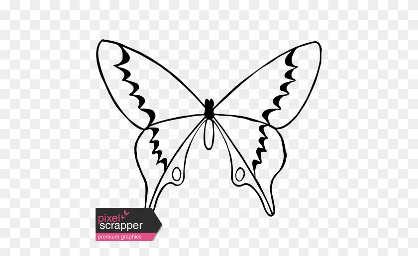 456x456 Spring Day Butterfly Template Graphic - Butterfly Outline PNG
