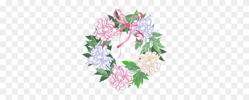 288x279 Spring Wreath Clipart Transparent - Floral Wreath Clipart