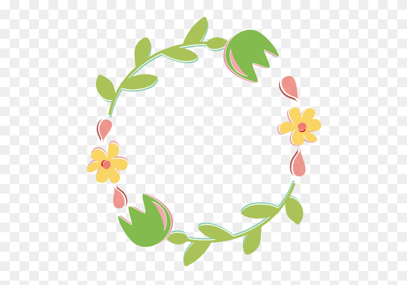 496x529 Spring Wreath Cliparts - Flower Garland Clipart