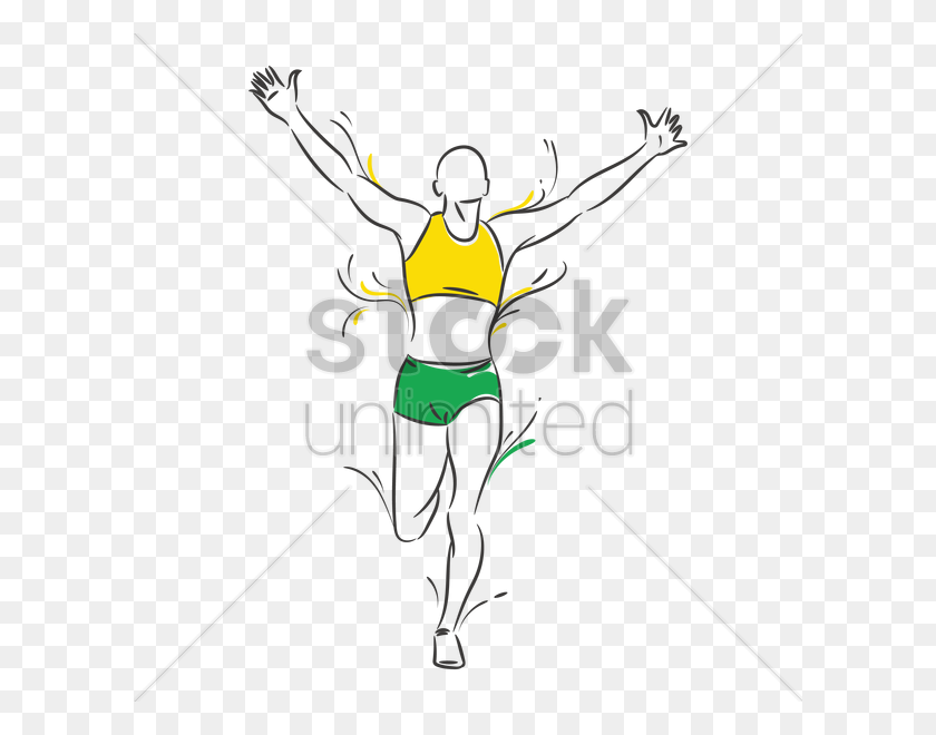 600x600 Sprinter Running With Hands Up High Vector Image - Sprinter Clipart