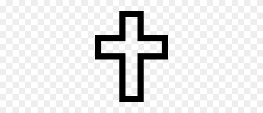300x300 Square Cross Outline Sticker - Cross Outline PNG