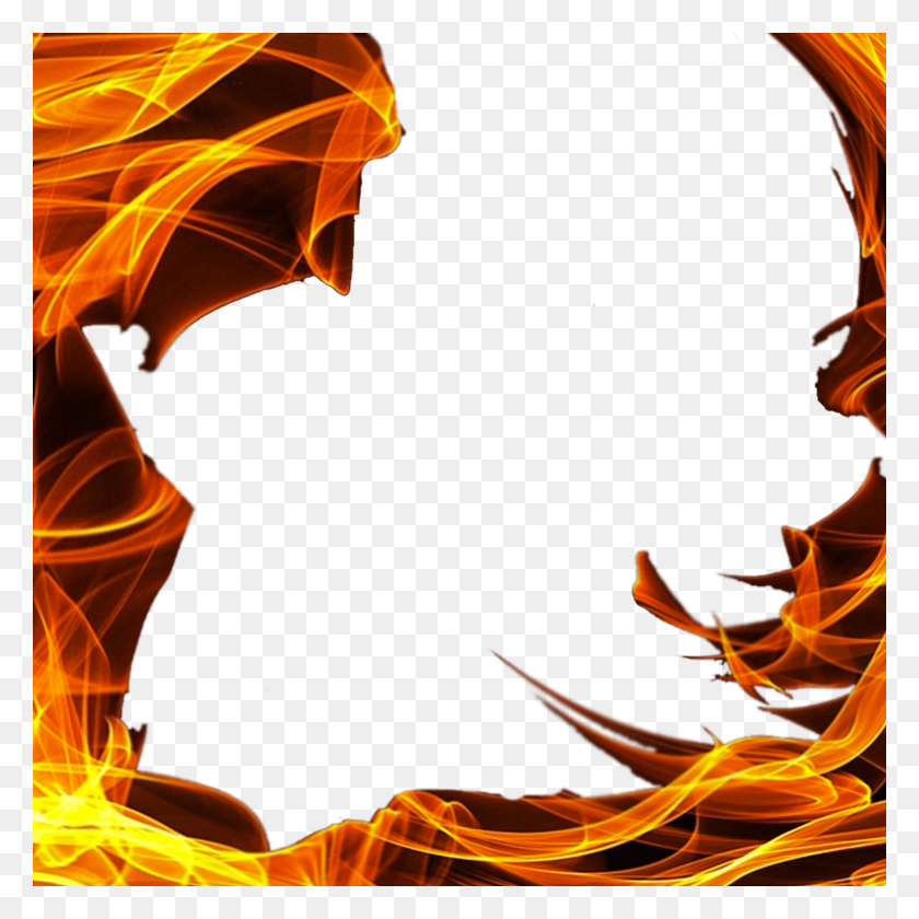 1500x1500 Square Fire Frame Transparent Png - Red Flames PNG
