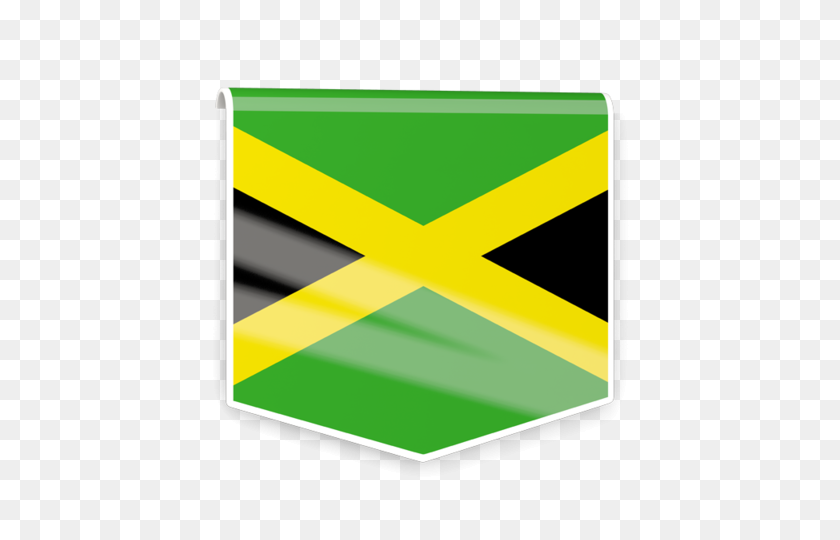 640x480 Square Flag Label Illustration Of Flag Of Jamaica - Jamaican Flag PNG