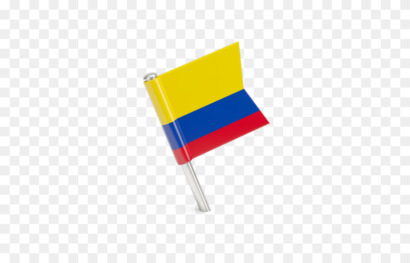 640x480 Square Flag Pin Illustration Of Flag Of Colombia - Colombia Flag PNG
