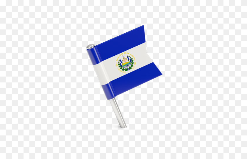 640x480 Square Flag Pin Illustration Of Flag Of El Salvador - El Salvador Flag PNG