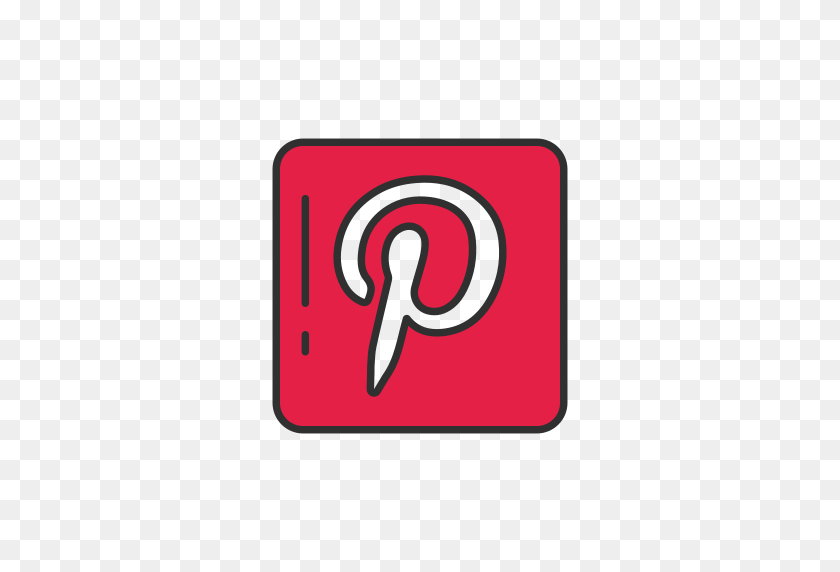 512x512 Icono Cuadrado Libre De Las Redes Sociales Populares - Pinterest Png