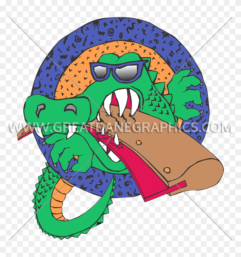 825x884 Squeegee Gator Production Ready Artwork For T Shirt Printing - Screen Printing Squeegee Clipart