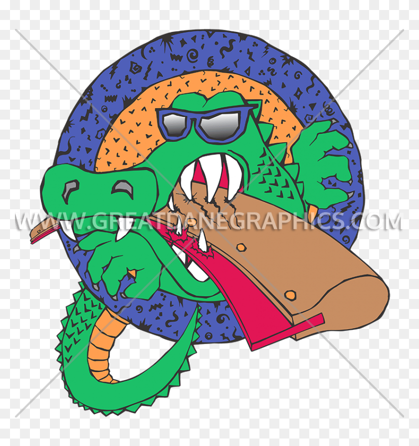 825x884 Squeegee Gator Production Ready Artwork For T Shirt Printing - Gator PNG