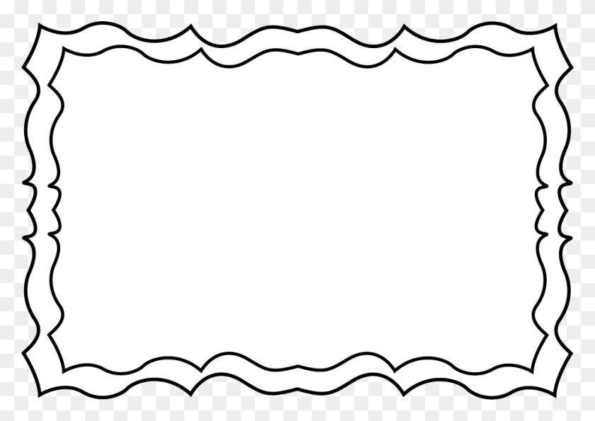 964x662 Squiggle Frame Clipart Clipart Kid - Scalloped Border Clipart