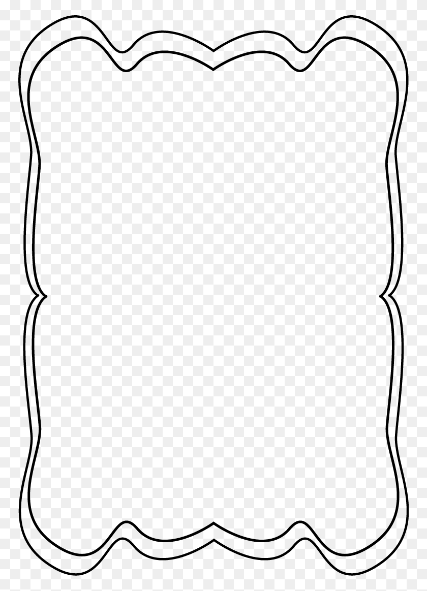 768x1103 Squiggly Border Group With Items - Wavy Lines PNG