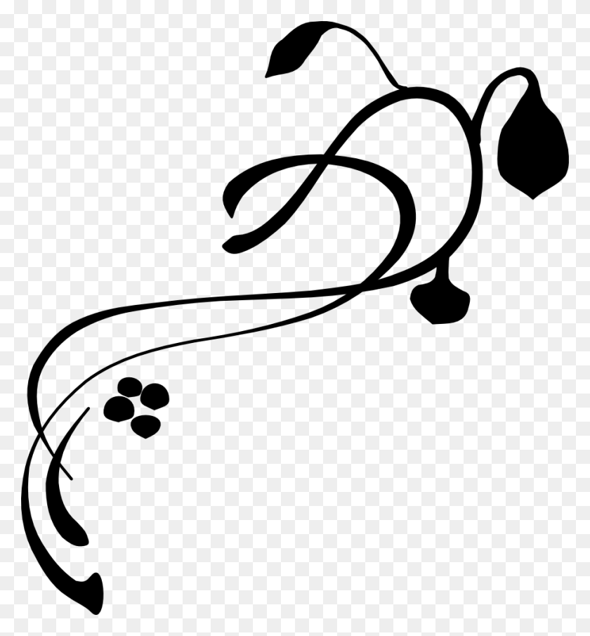 923x1000 Squiggly Line Clipart - Corner Scrollwork Clipart