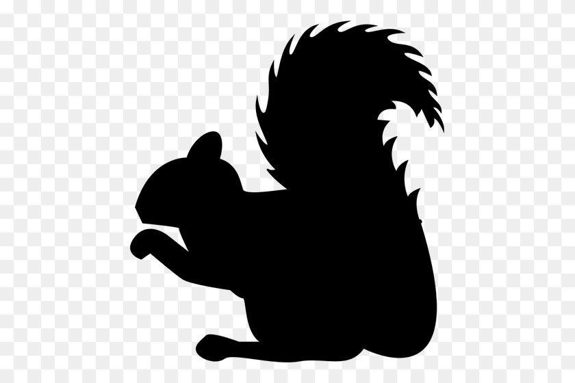 459x500 Squirrel Profile Silhouette - Squirrel Black And White Clipart
