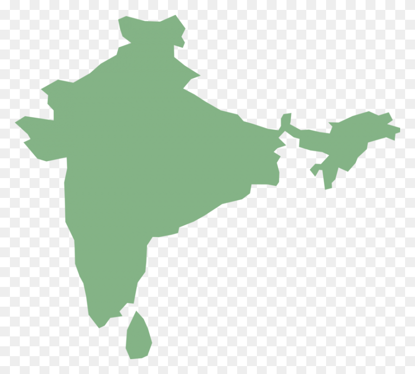 840x750 Штаты Шри-Ланки И Территории Индии Цилиндрический Ламберт - Карта Индии Клипарт